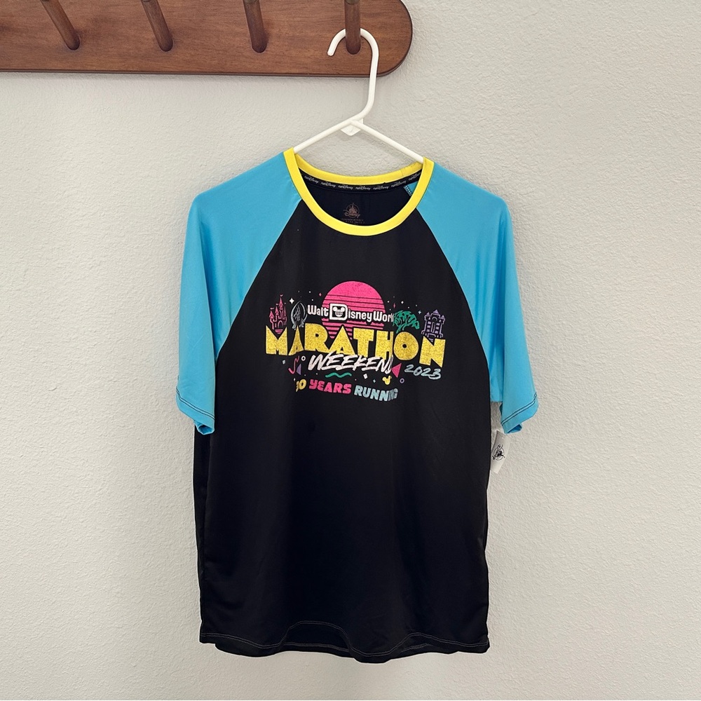 RunDisney marathon weekend 2023 T-Shirt with Blue Sleeve